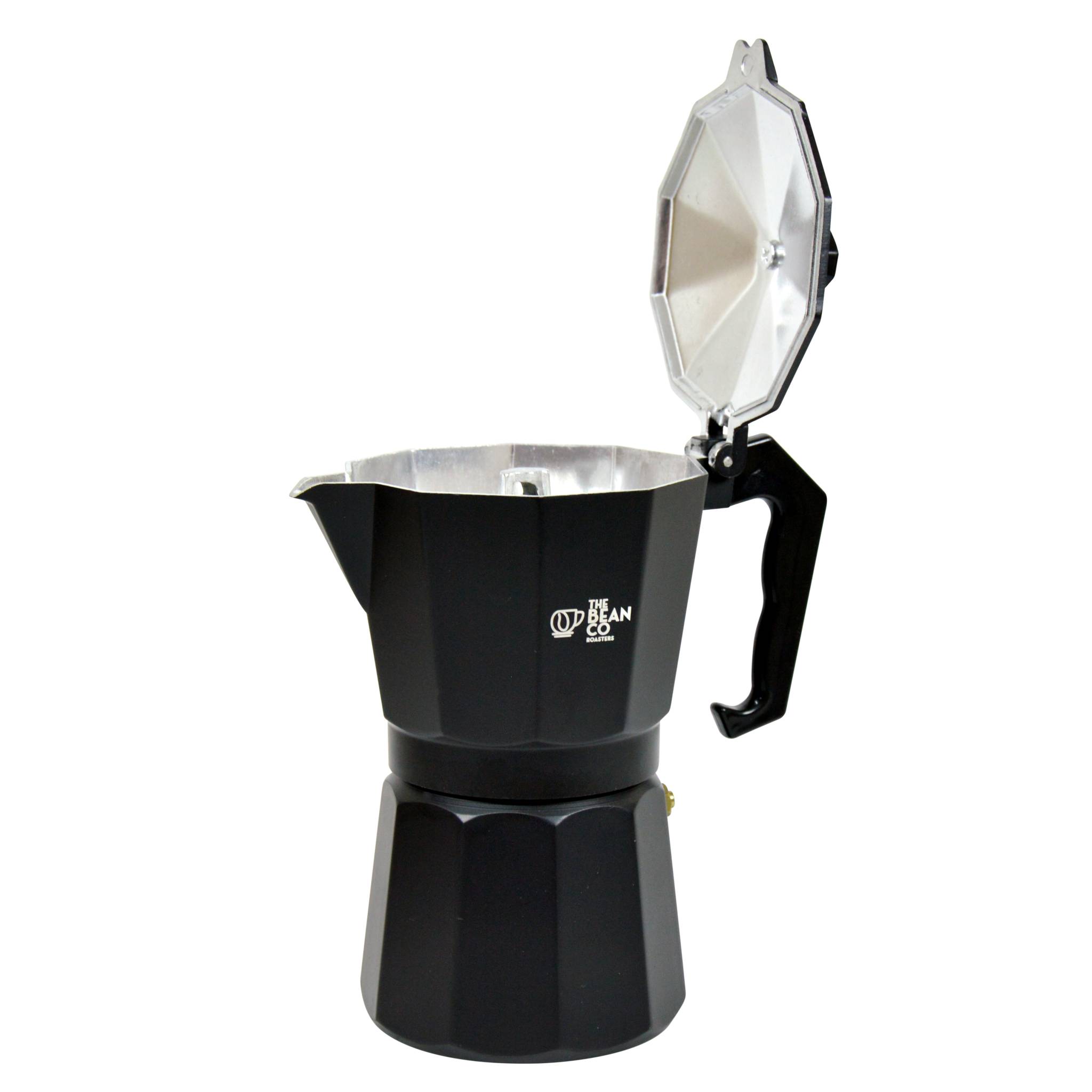 Classic Moka Pot | Premium Aluminium | Stovetop | Espresso Coffee Maker (150 ml, Black) image 2